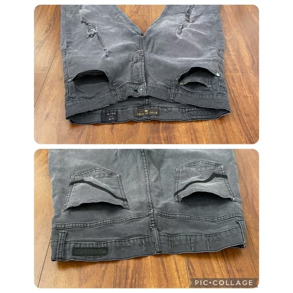 RING OF FIRE SLIM Distressed Destructed Pants Men Gray Size W33 L30 - Picture 6 of 12